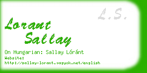 lorant sallay business card